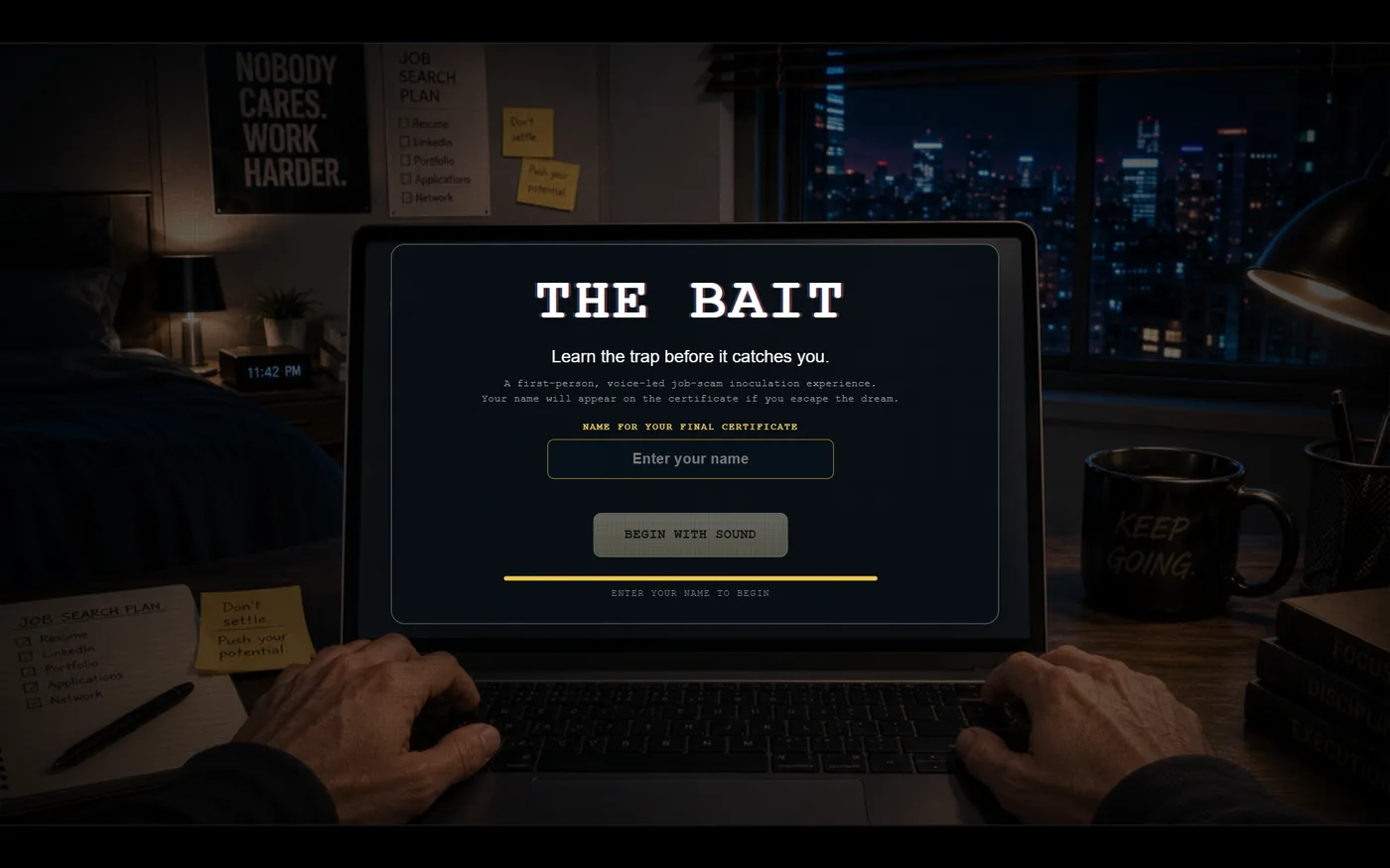 The Bait title screen