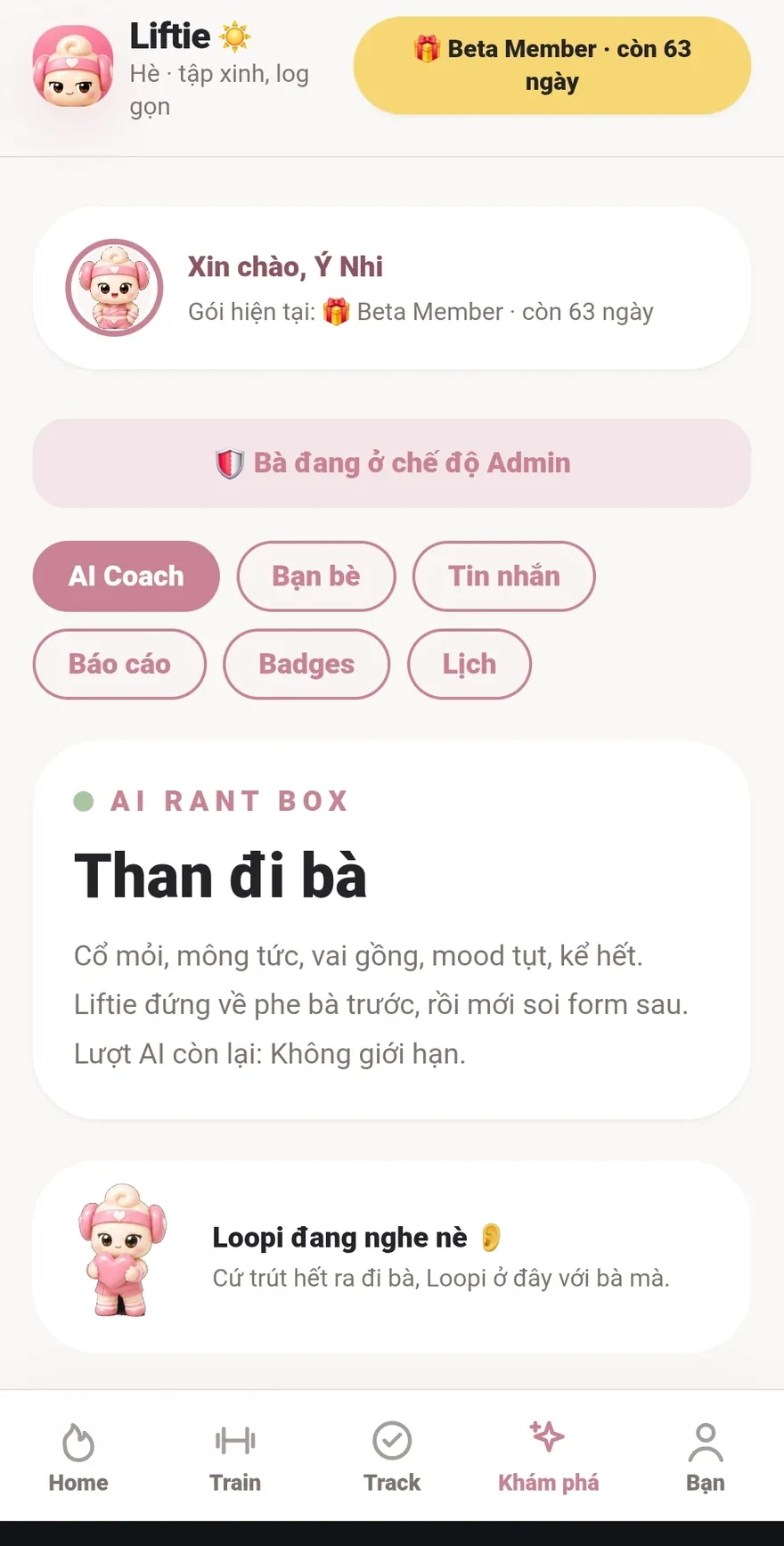 Liftie AI coach Loopi