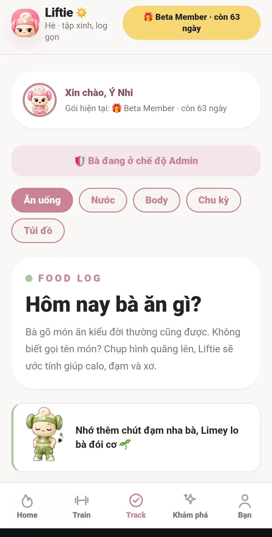 Liftie nutrition log