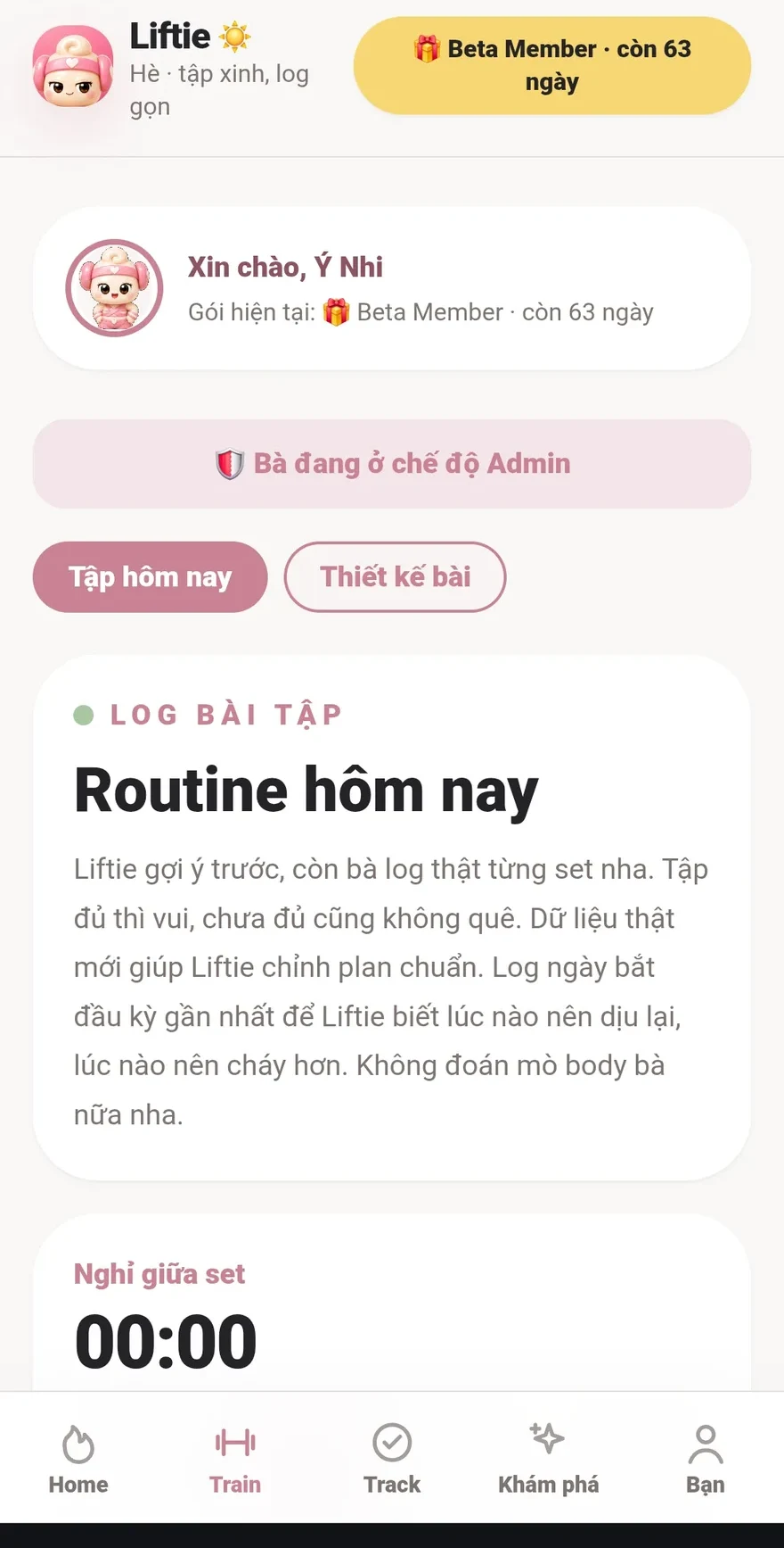 Liftie workout log and rest timer