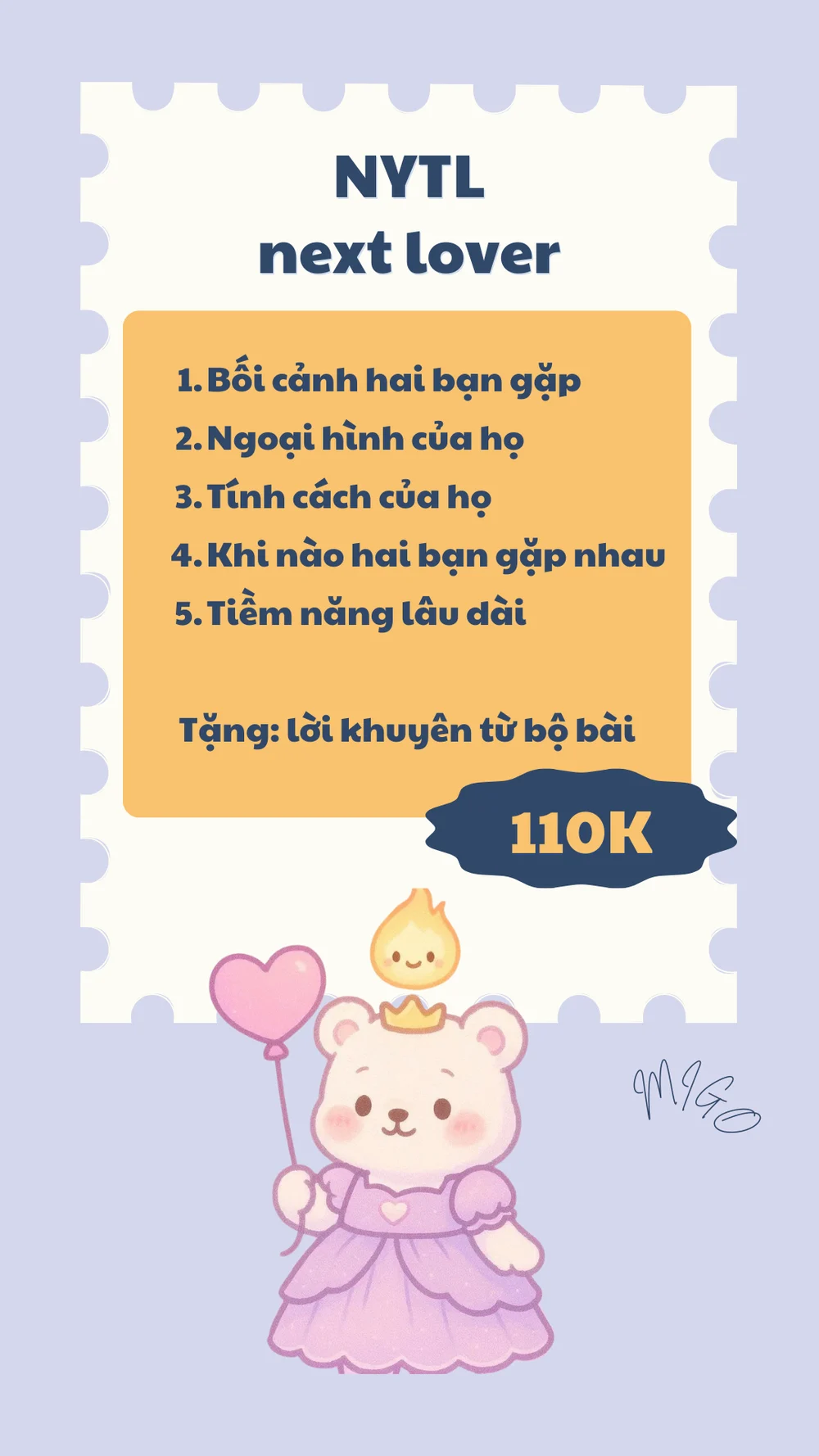 Migo menu Tình yêu