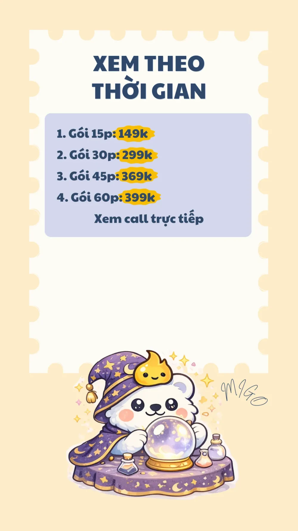 Migo menu Câu lẻ