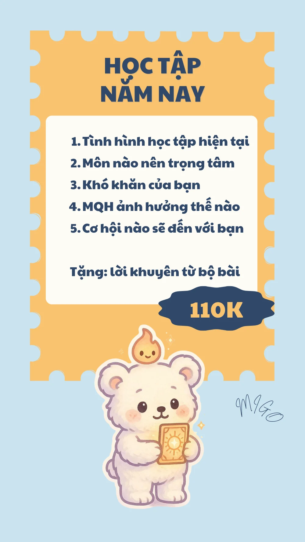 Migo menu Học tập