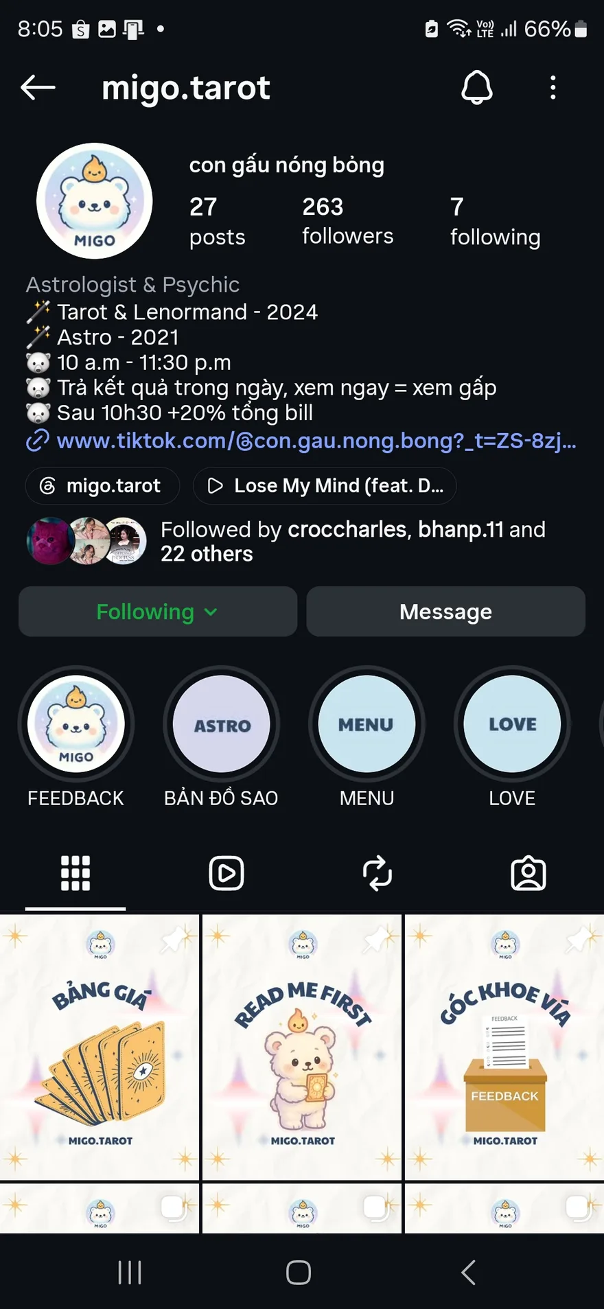 Migo TikTok profile